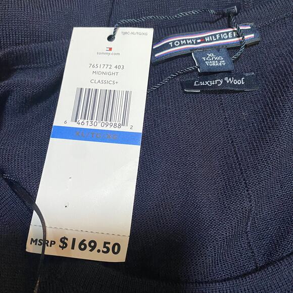 Tommy Hilfiger Luxury Wool Sweater Dress Tunic Boatneck Navy Blue NEW Womens XL - Picture 8 of 10